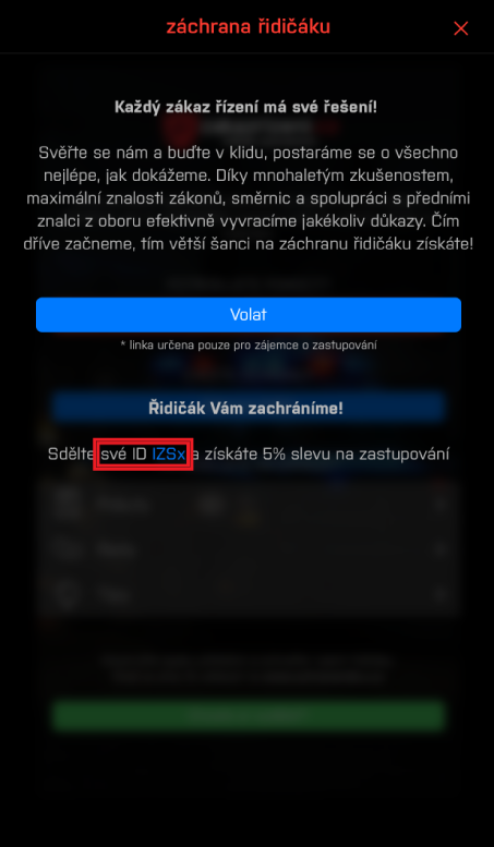 Screen aplikace - vaše ID